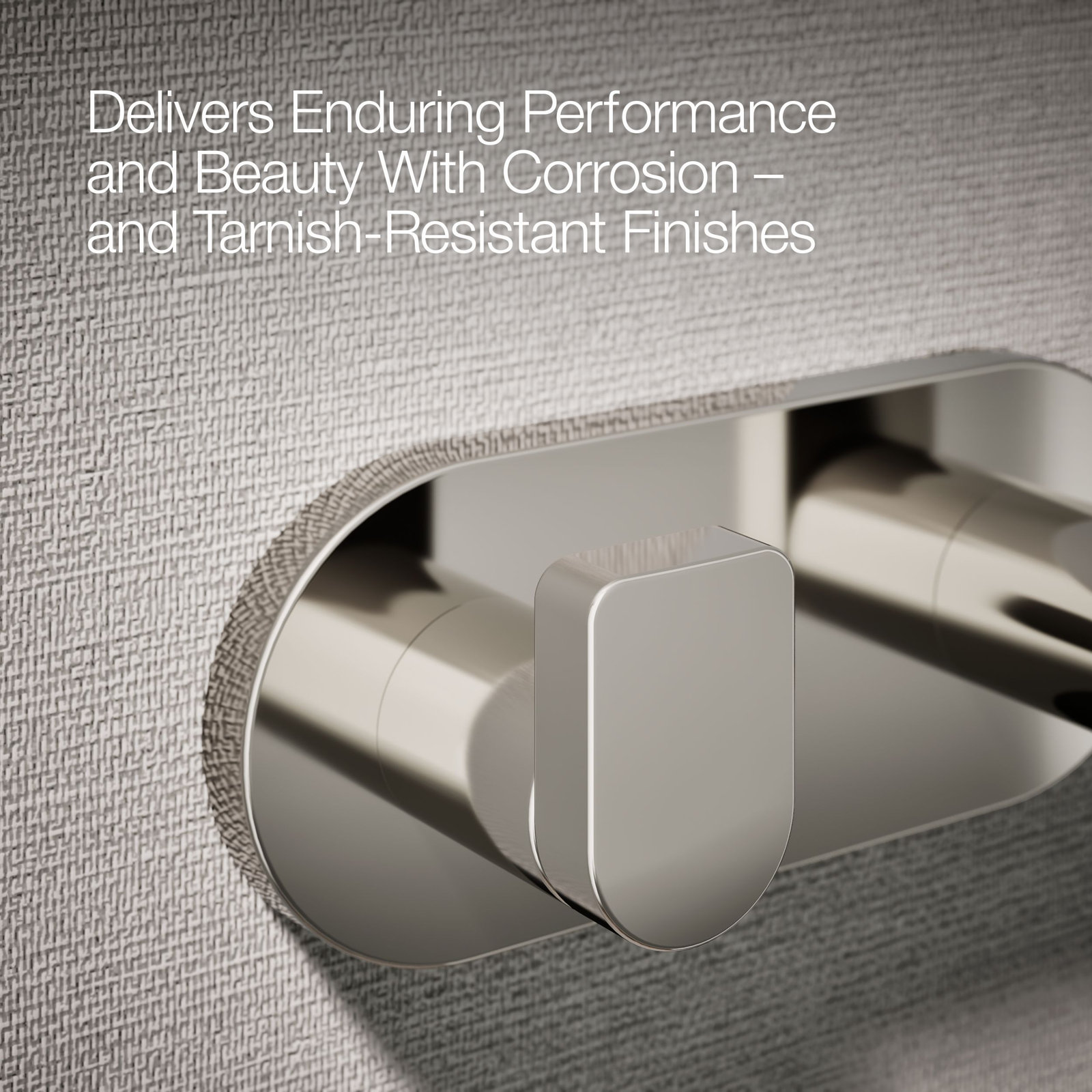 Composed Wall Mounted Double Robe Hook, Silver