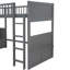 Lit superposé simple avec lit mezzanine, deux tiroirs, gris-18709328