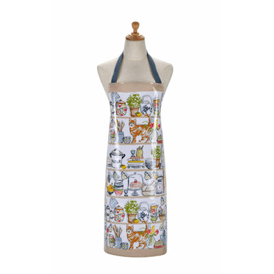Pantry Cats Floral Cotton Bib Apron
