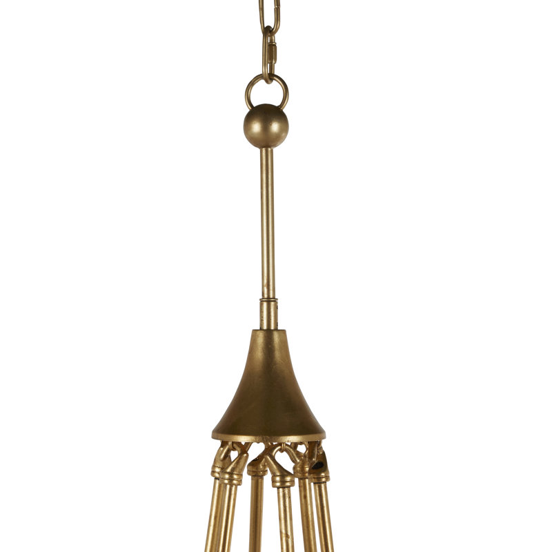 Miles 6 - Light Candle Style Chandelier, Vintage Gold