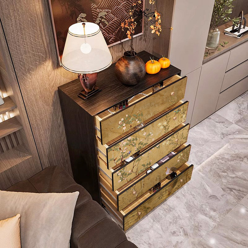 Commode 5 tiroirs Modern, Noyer