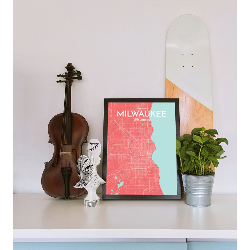 Milwaukee City Map - No Frame Print, 43.2cm H x 27.9cm W x 0.13cm D