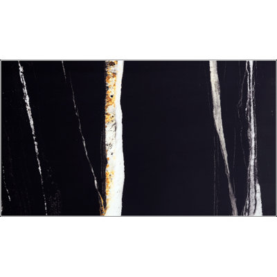 Table basse à fini miroir noir Wenona avec grain de marbre élégant, durable et élégant pour les espaces de vie modernes