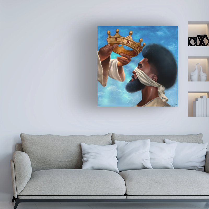 «Crown Me Lord Man» par Salaam Muhammad - peinture sur toile tendue, H 18 po x l 18 po x P 2 po