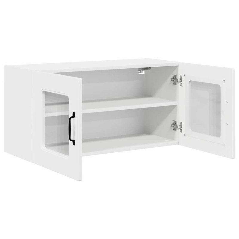 Vidaxl Kitchen Wall Cabinet Brown Oak 80 X 31 X 40 Cm Engineered Wood, High Gloss White
