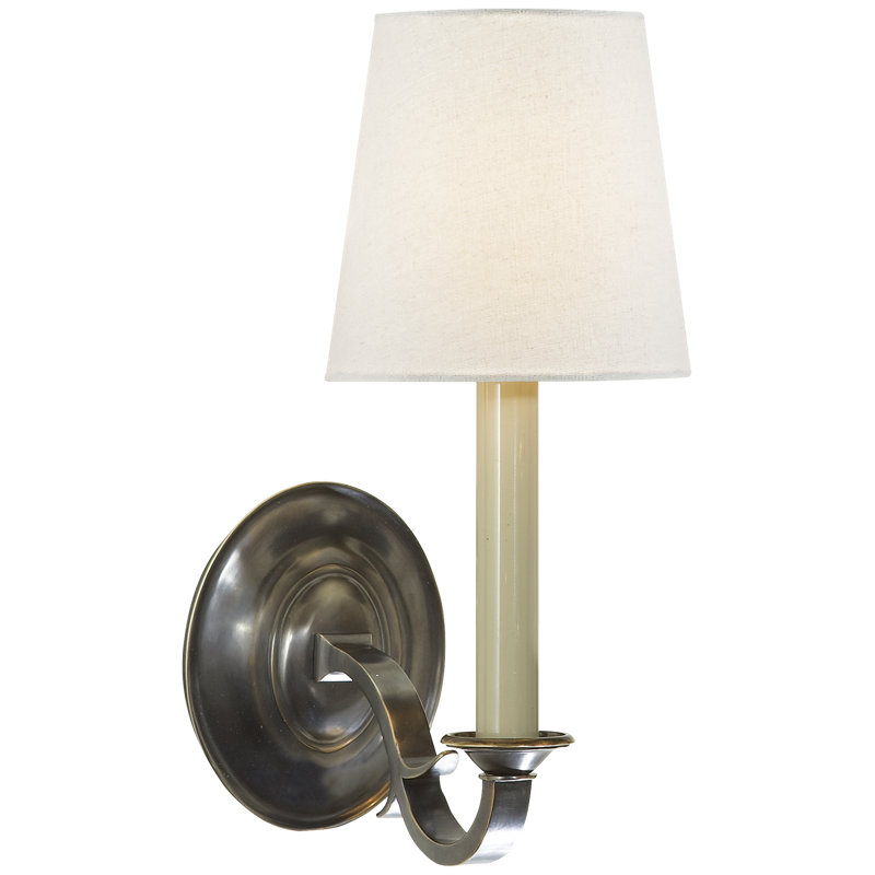Thomas O'Brien Channing Single Sconce, Bronze, Fabric