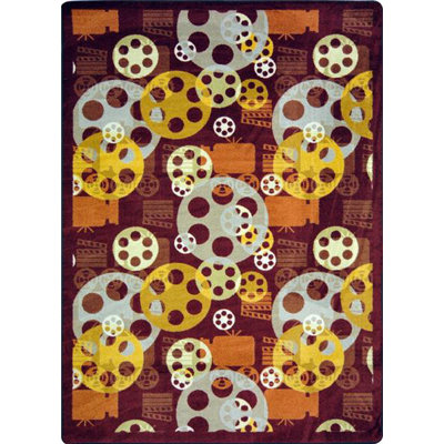 Tapis bourgogne touffeté à motif abstrait Gaming and Entertainment