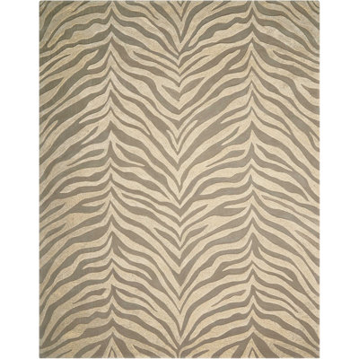 Tapis brun cendré / gris touffeté à la main à imprimé animal Toxey
