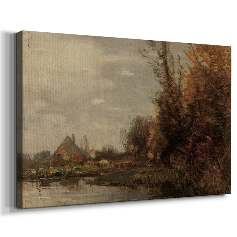 Paysage rétro-CCxxix, H 19 po x l 28 po x P 1,5 po, Toile tendue