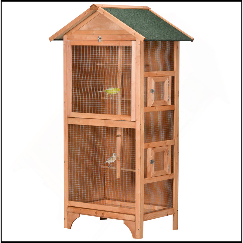 Cage à oiseaux 60 po pour l'extérieur en bois 60 po pour perchoirs