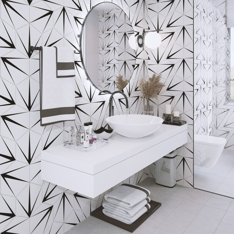 Trident 9" x 10" Porcelain Patterned Wall & Floor Tile