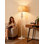 Lampe sur pied 64 po Farmhouse avec veilleuse, grande lampe rustique avec interrupteur rotatif pour le salon, la chambre à coucher, blanc