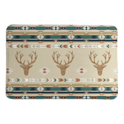 Kentmere Teal Deer Memory Foam Rug