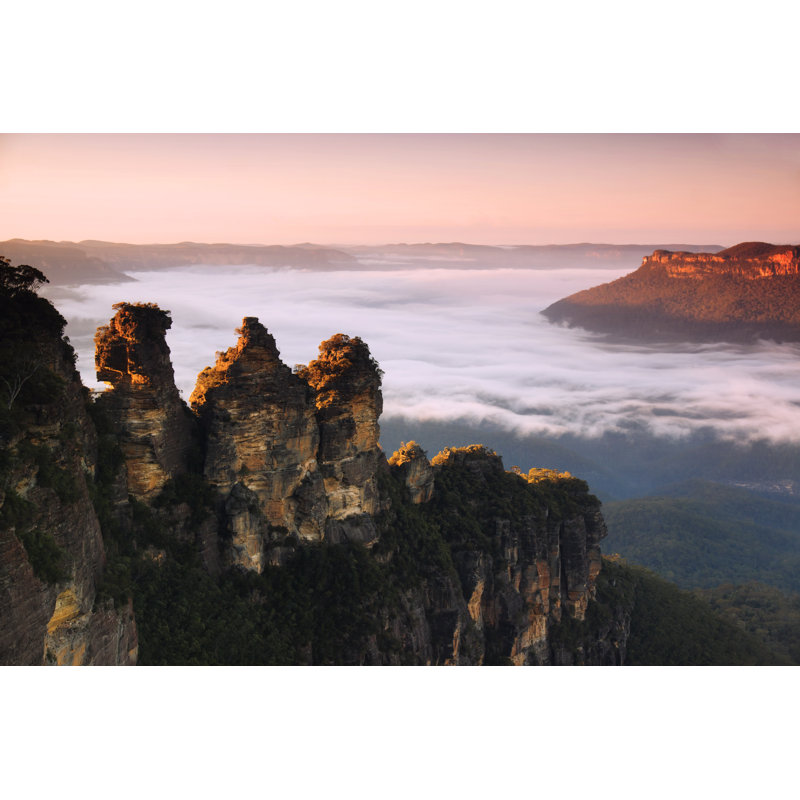 The Three Sisters At Sunrise by Kokkai Ng - Wrapped Canvas Print, 30cm H x 46cm W x 3.8cm D