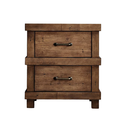 Antique Oak Nightstand With 2 Drawers For Elegant Bedroom 2 In Gorgeous Finish