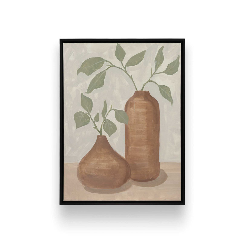 «Terra Cotta Twins» par Dogwood, Toile avec cadre, L 18 po x H 24 po, Noir