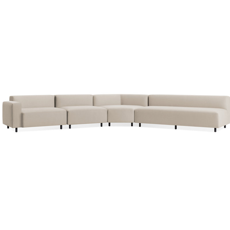 9 Yard Outdoor 6 - Seat Patio Sectional, Coal Sunbrella®, Right Hand Facing
