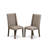 7 Piece Dinette Set Consist of a Rectangle Dining Room Table with X-Legs and 6 Dark Khaki Linen Fabric Parsons Dining Chairs, Distressed Jacobean-122138934-122138928-122138929
