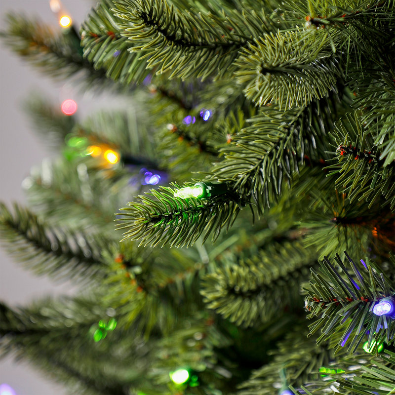 Home Heritage Spruce 7.5 Ft Prelit Artificial Christmas Tree w/ 600 LEDs