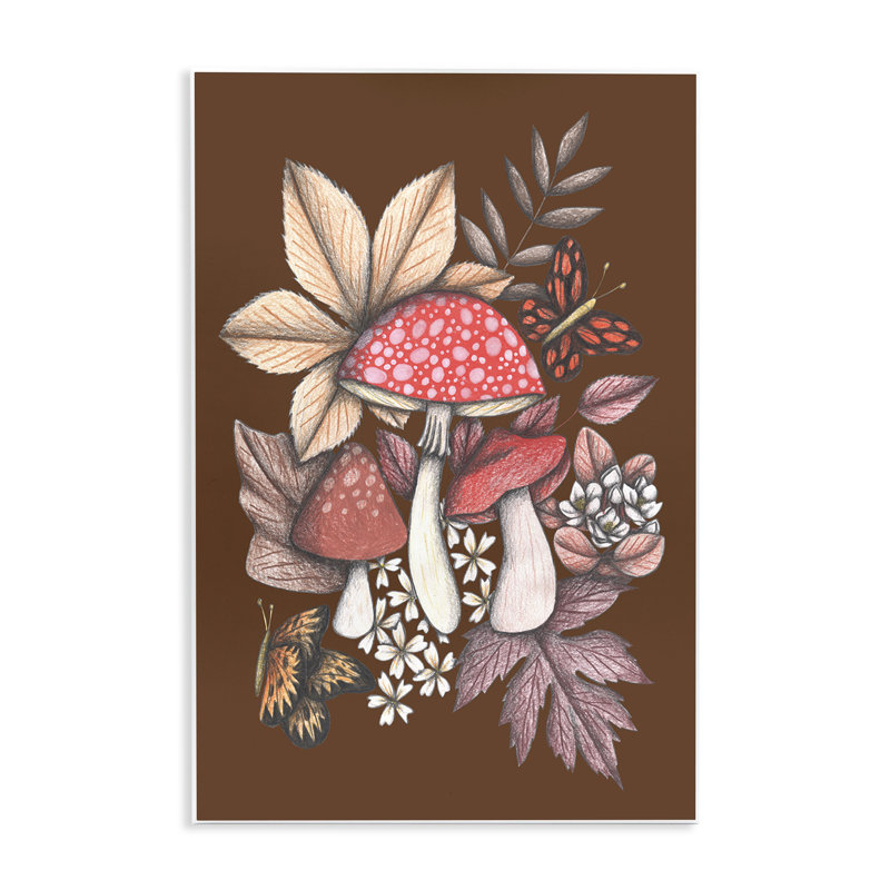 Plaque murale Autumnal Mushroom Magic, design par Cecilia Battaini, H 15 po x l 10 po