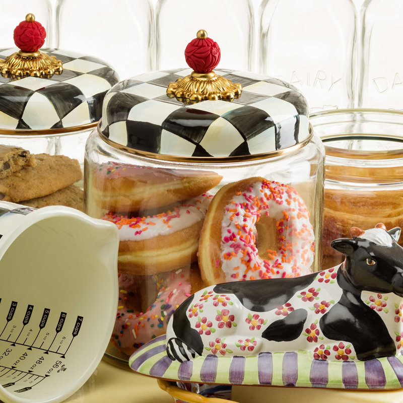 Courtly Check® Kitchen Canister, 9.5" H x 7" W x 7" D