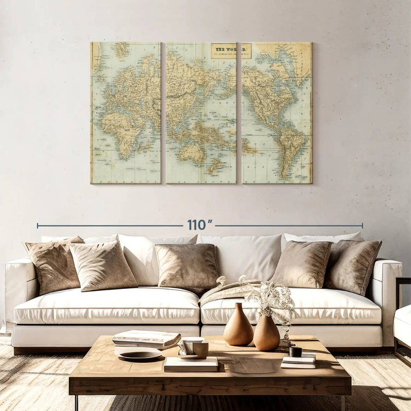 Aliaz, la carte du monde neutre, H 48 po x l 74 po