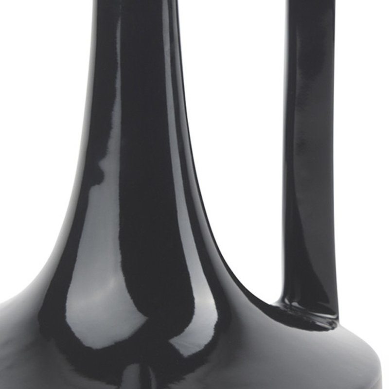 Vase en céramique noir 8 "