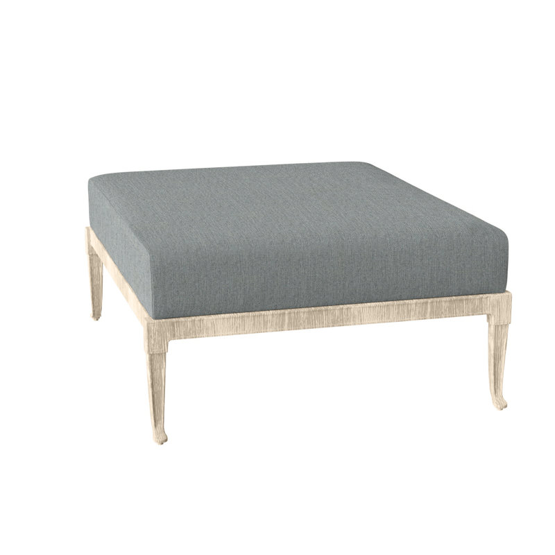 Repose-pieds d'extérieur Wiltshire, Blanc patiné, Haie flanelle Sunbrella® flanelle