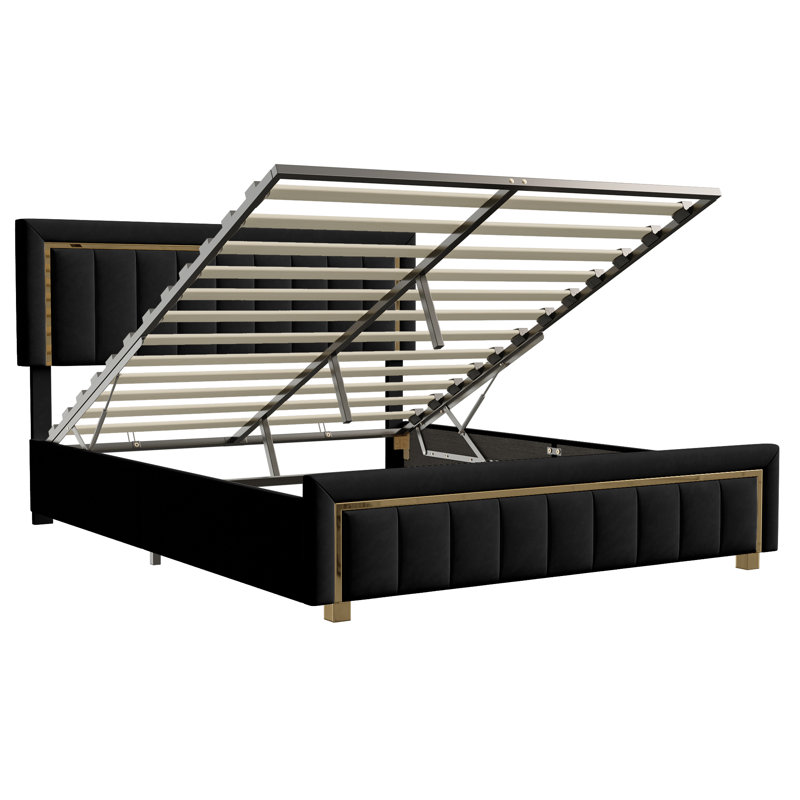 Ottoman Bed, 135 x 190cm, Black