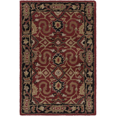 Graziani Oriental Hand-Tufted Wool Burgundy/Black Area Rug