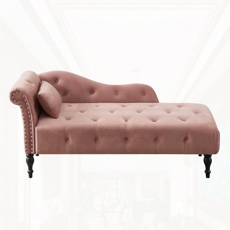 Méridienne capitonnée 60,6 po, Rose