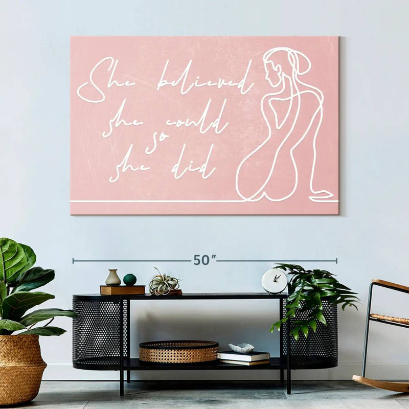 " She Believed She Could Canvas Print ", 34" H x 51" W x 1.25" D
