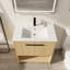 Meuble-lavabo autoportant de 30 po avec lavabo en céramique et portes à fermeture en douceur-397854325