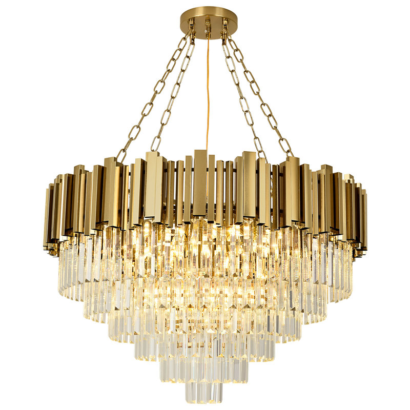 Malise 8-Light Unique/Statement Chandelier, Brass, 22.83" H x 30.71" W x 22.83" D, 17 Lights