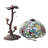 25"H Phylicia Multicolored Dome Shaped Stained Glass Table Lamp With Novelty Base