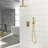 Gold Shower Kit - 10 Inch Ceiling Mount Dual With -Balanced Valve, Rainfall & Handheld, Easy Installation Clean Up 10" Square System And Install-120951916