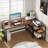 L-Shaped Metal Base Computer Desk
