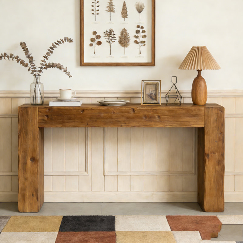 Compact Console Table, Rustic Brown