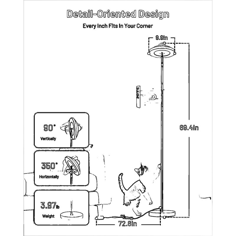 Lampe sur pied à DEL avec projecteur étoile RVB et télécommande, lampe sur pied à intensité variable avec température de couleur 3000K-6000K, lumière d'angle moderne réglable pour le salon, la chambre à coucher et la chambre d'enfant
