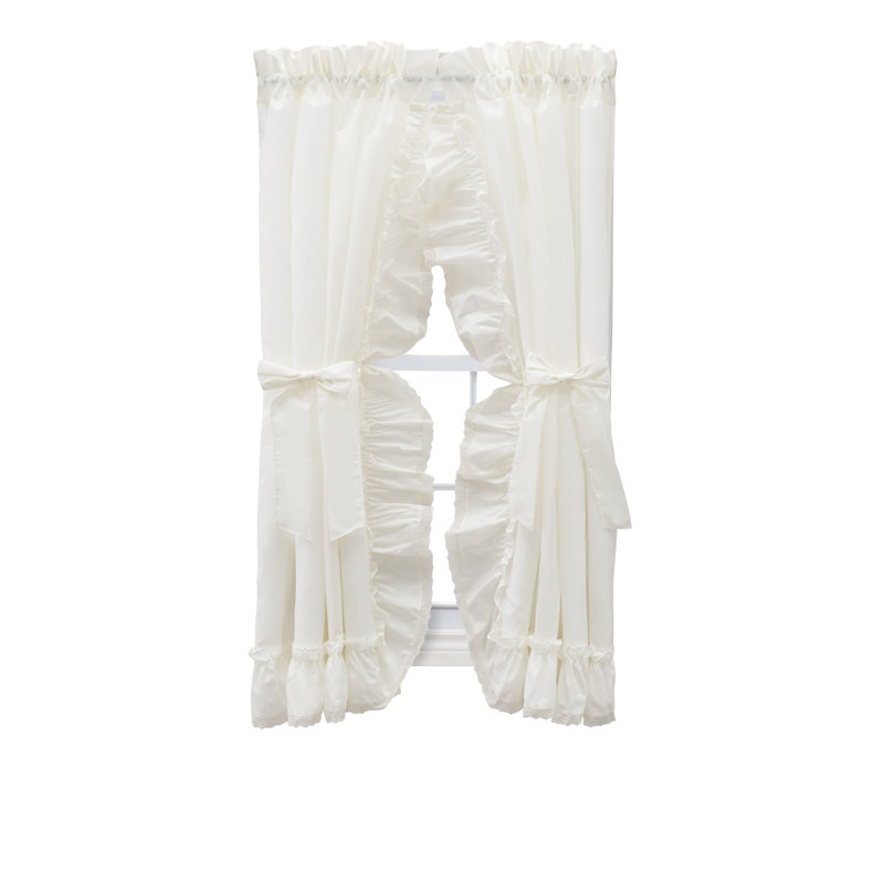 Bralynne Cotton Blend Semi-Sheer Curtain Pair, Natural, 50" W x 72" L