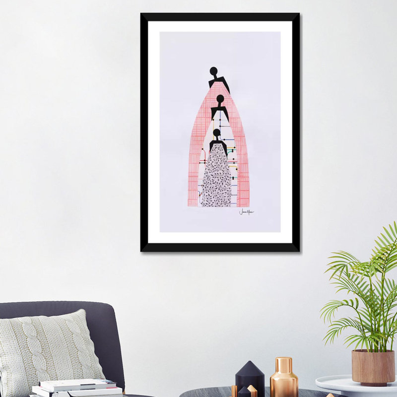Reproduction d’art sur pied sur les épaules de nos ancêtres par Lou Lou, Papier noir, Blanc, H 32 po x l 24 po x P 1 po