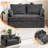 59.5" Convertible Sofa Bed 2-in-1 Upholstered Reclining Sleeper Sofa Couch Bed with Side Storage and USB/C-TYPE-561095428