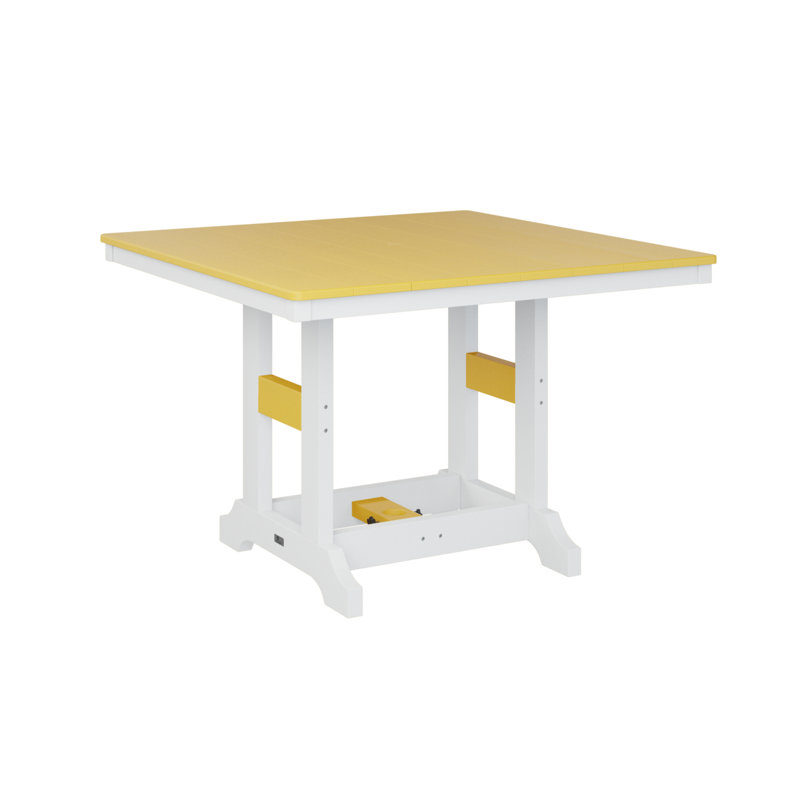 Table de bar berlinoise Berlin, H 39,5 po x l 44 po x P 44 po, Jaune soleil levant
