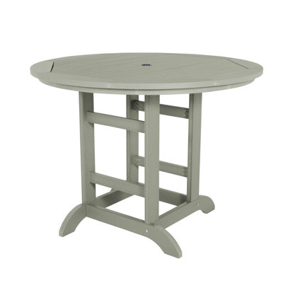 Tion Round Outdoor Dining Table with Umbrella Hole in Counter Height (36")
