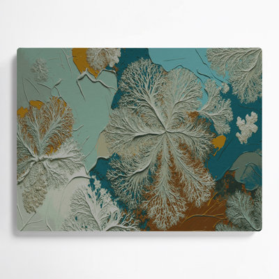 Art mural en métal botanique gris lichen
