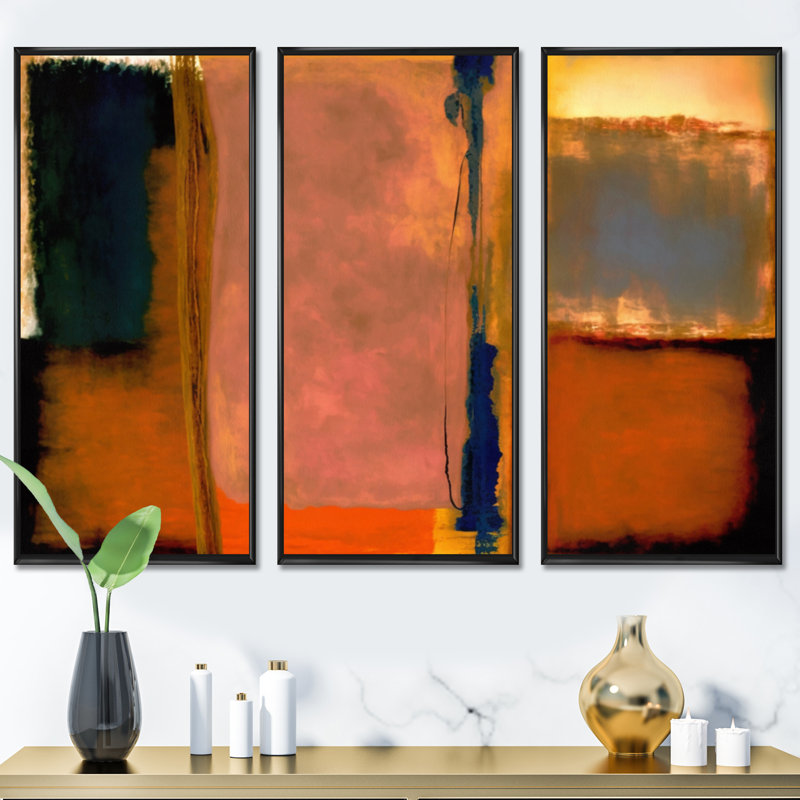 «Blue Sky Above Redend Point IV», reproduction sur toile 3 pièces, Toile encadrée noire, H 28 po x l 36 po x P 1 po