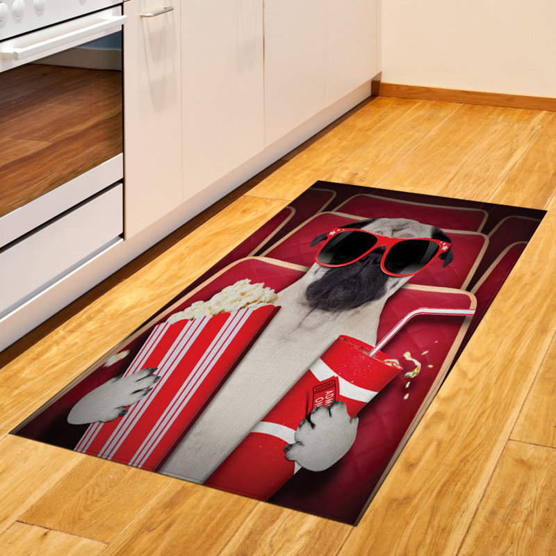 Pug High Density Long Fiber Poly Threads Decorative Area Rug Carpet, Rectangle 2'7" x 5'