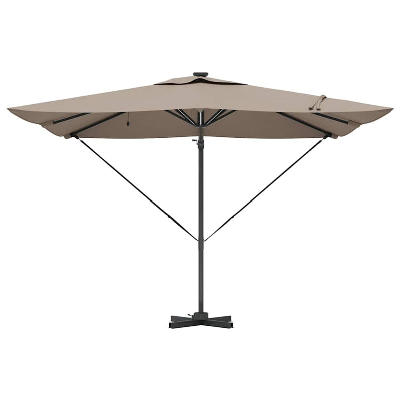 Cantilever Parasol with Pulley Lift, 270cm H x 285cm W x 285cm D, Taupe