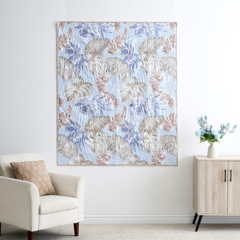Jeté Greenland Home Fashions Tropics Mist - couverture matelassée en microfibre 50 po x 60 po Tropical, Brume florale
