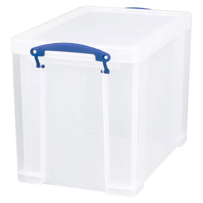 Really Useful Box Storage Container with Lid and Clip Lock Handles, (4 Pack)